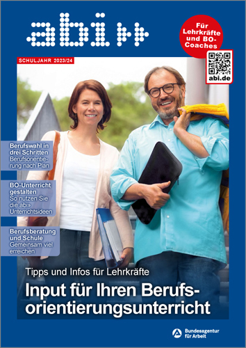 Cover abi>> Heft für Lehrkräfte und BO-Coaches 2023/24