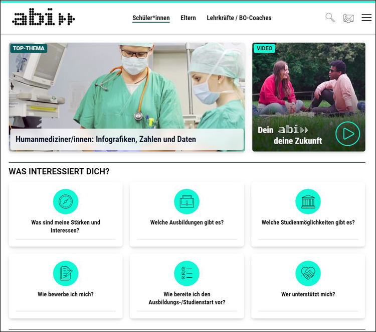 Startseite von abi.de